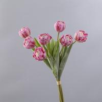 Ramas de tulipán artificiales de 7 cabezas, flor de tulipán de seda hecha a mano de tacto Real, flores falsas realistas, decoración del banquete de boda - details 17
