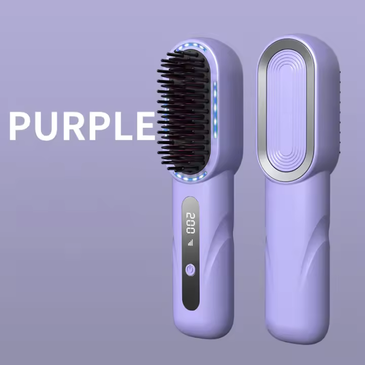 Peine para alisar el cabello inalámbrico Alisador de pelo con iones negativos calentable - 1