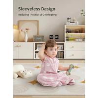Sacos de dormir de tela de algodón para bebé, chaleco sin mangas, edredón antipatadas para niño recién nacido, saco de dormir delgado de verano con cremallera bidireccional, nuevo - details 2