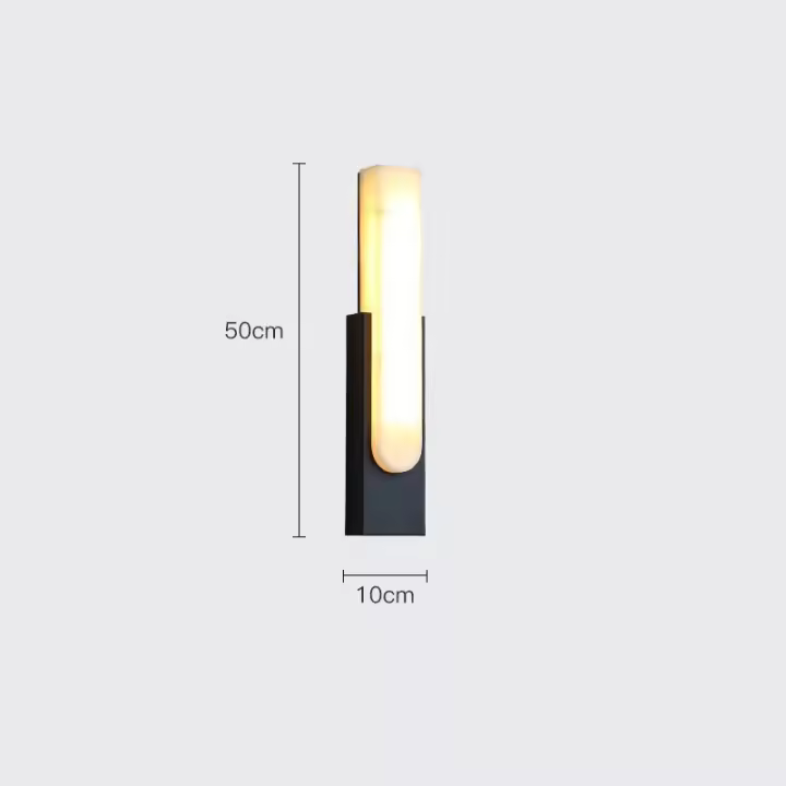 Aplique de pared de mármol de imitación, lámpara de pared moderna de resina LED de 3 colores de 12W, accesorio de iluminación de pared negro de 19 "para sala de estar, dormitorio, pasillo, interior - 1