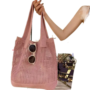 Bolsos De Hombro De Punto Con Diseño De Hadas, Estilo Grunge, Y2K, Fairycore, Bolsa De Mano Estética De Ganchillo, Bolsa Cruzada Estilo Hobo Retro, Accesorios, Beige
