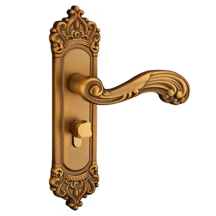 Juego de cerraduras de manija de puerta de estilo europeo, cerradura de seguridad antirrobo Vintage con 3 uds de llaves, perillas de puerta interiores de fácil instalación para el hogar - 1
