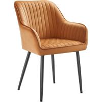 Silla de comedor, silla de cocina, sillón de terciopelo, silla tapizada con reposabrazos, carga máxima. de120 kg, Patas de Metal, para Comedor, Cocina, Rosa Jalea y Dorado Pálido LDC087R01 - details 14
