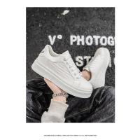 Zapatos De Los Hombres Nuevos Transpirables Pequeños Zapatos Blancos Masculinos Estudiantes Versátil Plataforma Zapatos Deportivos Casual Zapatos De Junta - details 11