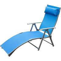 Tumbona de Jardín Plegable con Respaldo Ajustable en 7 Niveles Almohada y Reposabrazos Carga 165 kg para Piscina Terraza Camping 137x63,5x100,5 cm Beige - details 40
