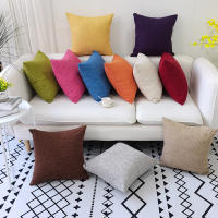 Funda de almohada de lino, cubierta cuadrada clásica de Color sólido, cojín para sofá cama coche, 1 unidad - details 4