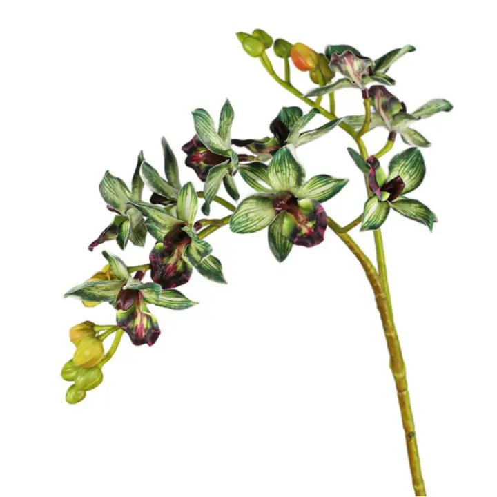 2 tenedor artificiales ramas de Phalaenopsis tacto Real realista mariposa Artificial flor de orquídeas flores falsas hechas a mano - 1