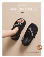 Sandalias Casuales de Moda para Mujer Nuevos Zapatos de Playa con Suela Gruesa y Cruzada con Estilo - details 2