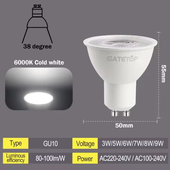 Bombillas LED de 5W a 9W Destacadas sin Oscilación Reemplazo de Lámpara Halógena 50W - 1