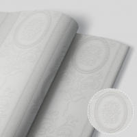 Pegatina de Pared Moderna Floral Papel Pintado en Relieve 3D Blanco Adhesivo Autoadhesivo - details 10