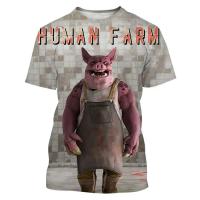 Interesante camiseta con estampado 3D de cerdo de talla grande para hombre, camiseta deportiva para exteriores Fiess, pantalón corto informal de calle transpirable de secado rápido, manga - details 9