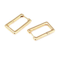 Aretes de Cuerda de Metal Dorado de 18K Diseño Redondo Rectangular de Alta Calidad - details 64
