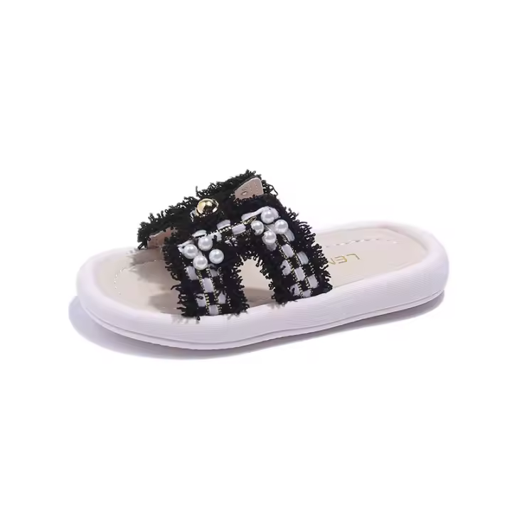 2025Zapatillas para niñas, zapatillas geniales de verano para mujer, zapatos silenciosos para el hogar, versión coreana, zapatos individuales, zapatillas geniales para niños y mujeres - 1