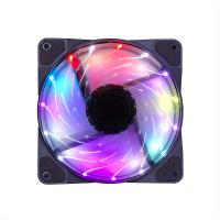 15ELD RGB Ventilador LED - 12cm Silencioso Enfriamiento, 4-Pines Ventilador de Torre de Escritorio con Interfaz Doble, Funcionamiento Silencioso para Servidor y PC, Ventilador de Juegos |   Ventilador Iluminado con LED |   Funcionamiento Suave - details 1