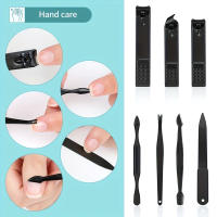 10 piezas de color negro con estuche: cortaúñas profesional para cutículas, un juego de belleza completo adecuado para el hogar y los viajes - details 7