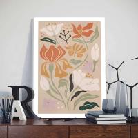 Pintura en Lienzo Boho de Flores Salvajes con Marco JUBEER Decoración Artística para Dormitorio y Hogar Material de Lienzo - details 3