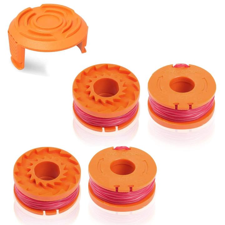 3 Bobine Con Filo Per Decespugliatore Worx WG150E, WG151E, WG154E, WG155E, WG157E, Arancioni