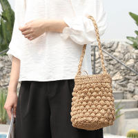 Bolso de hombro hecho a mano para mujer, bolsa de playa con diseño tejido de paja, Bolso pequeño de viaje - details 5