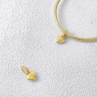 Abalorio de cuentas de corazón rosa con mancuernas, pulsera de plata para fabricación de joyas - details 6