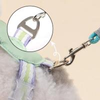 Conjunto de arnés y correa ajustables para perros, chaleco para caminar para mascotas transpirable multicolor con cuerda de tracción, correa para el pecho para perros para todas las estaciones - details 9