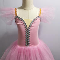Vestido romántico largo rosa, trajes de Ballet para niños y adultos, faldas de Ballet para bebé, ropa de actuación - details 2