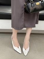 Temperamento francés bolsa cabeza sandalias nueva trasera stiletto vacío tacones altos socialite cabeza puntiaguda boca poco profunda zapatos individuales - details 36