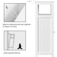 Estante Ajustable Auxiliar Cocina Multiusos Puertas Dobles para Salón Entrada Blanco 55,5x29,5x86,5 cm - details 2