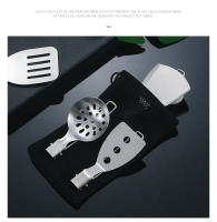 Cubiertos Plegables de Acero Inoxidable 304 para Picnics y Camping al Aire Libre Espátula para Saltear Olla Portátiles para Cocina - details 11