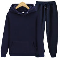 Sudadera con capucha de lana para hombre, suéter de Color sólido, traje deportivo, primavera y otoño, 220g - details 4