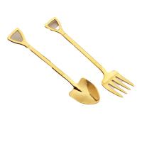 Juego de Cucharas de Acero Inoxidable 2pcs Forma de Pala Creativa para Tables y Desertos - details 9