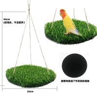 Colchoneta de hierba Artificial para columpio de pájaros, cama de dormir Natural para hámster con forma redonda/cuadrada con ganchos, estera colgante para buscar comida, juguetes para animales pequeños - details 2