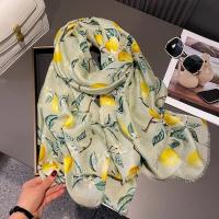 Nueva moda, suave bufanda de viscosa Floral con árbol de limón, chal bohemio elegante con flecos finos para mujer, perfecto para viajes y Hijab musulmán informal 2025 - details 10