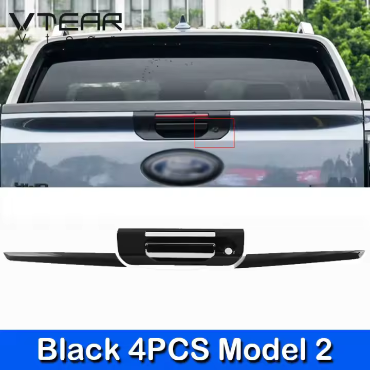 Cubierta de Bol para Puerta Trasera para Ford Ranger / Ranger Raptor 2023 2024 Tirantes Exteriores de Cromo - 1