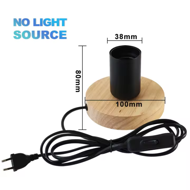 Retro Vintage Table Lamp Wood E27 Night Light 85-265V EU Plug For Bedroom Bedside Desk Lamp Floor Decor Multiple shapes - 1