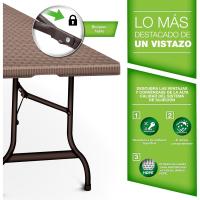Mesa Plegable Multifuncional 180 x 75 cm Portátil para Terraza, Exterior, Balcón, Picnic - details 1