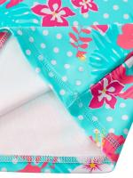 Conjunto De Baño De Dos Piezas Para Niñas Con Estampado De Flores, Top De Manga Corta Y Pantalones Cortos Deportivos Para La Playa O La Piscina - details 1