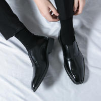 Zapatos Formales para Hombres Color Sólido, Tacón Bajo, Comodidad y Moda en Cuero de Juventud Transpirable - details 18