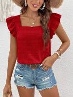 Top de Manga sin Volantes para Mujer Moderno 2024 Blusa de Estilo Simple y Chic para Altas - details 3