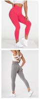Mallas sin costuras para mujer, pantalones de Yoga de cintura alta, ropa de gimnasio, Leggings de licra, trajes de entrenamiento suaves, sólido, nuevo - details 7