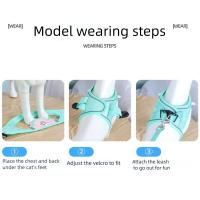 Conjunto de arnés y correa para mascotas a prueba de Escape, diseño de babero, chaleco con cuello para perros transpirable, correa y arnés para mascotas cómoda y ajustable - details 4