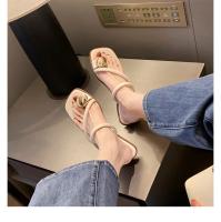 Verano nueva espina de pescado fondo plano cabeza cuadrada palabra con dedo del pie zapatillas geniales mujeres - details 12