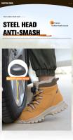 Botas de seguridad para el trabajo para hombre y mujer, zapatos de seguridad protectores impermeables para otoño e invierno, zapatos de trabajo ligeros con punta de acero, talla 47 48 - details 6