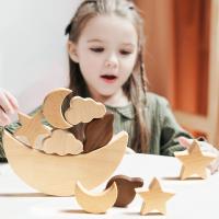 Juguetes de madera Montessori para bebés, bloque de equilibrio estilo luna estrella, juegos de mesa educativos para niños - details 10