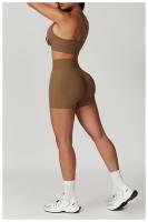 Shorts de Yoga de Cintura Alta Ajuste de Barriga, Levantamiento de Cadera, Ropa de Gimnasio de Nylon Zapatillas de Correr para Primavera/Verano - details 15