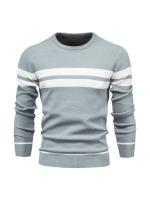 Nueva Suéter De Otoño Para Hombre Con Cuello Redondo Y Mangas Largas Patchwork Caliente Y Delgado Moda Casual Ropa De Hombre - details 1
