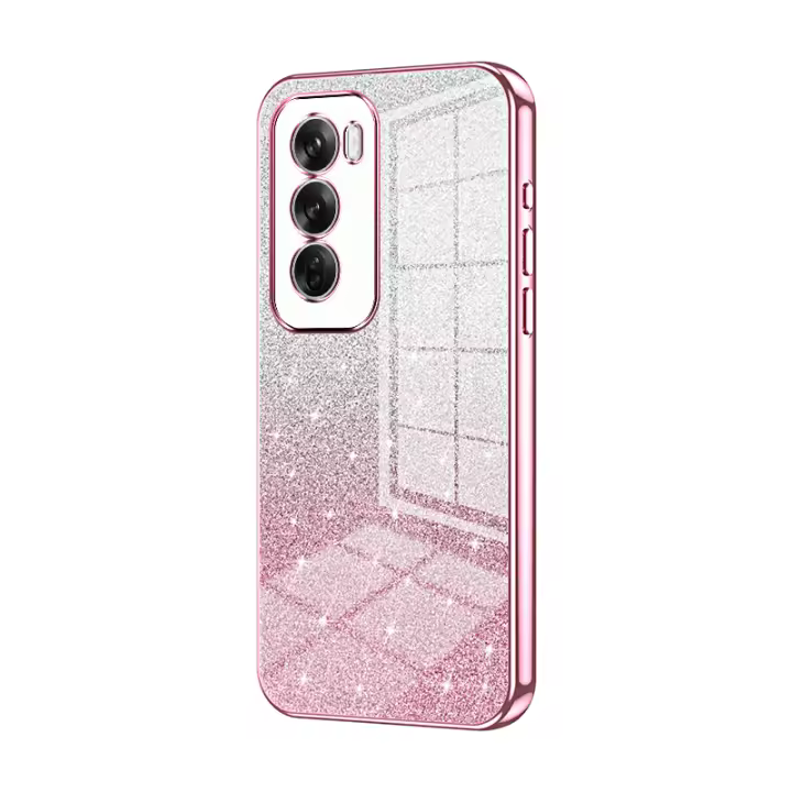 OPPO Reno12 Reno12Pro 5G funda suave para teléfono chapada transparente con papel Flash - 1