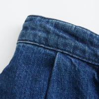 - Falda media casual de mezclilla plisada azul de cintura alta para mujer, holgada, a la moda, tendencia primavera otoño 2025 nueva - details 6