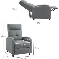 Silla de Relax Rebanable Manual Alta Comodidad en Sillón para Dormitorio y Oficina Carga de 150kg - details 6