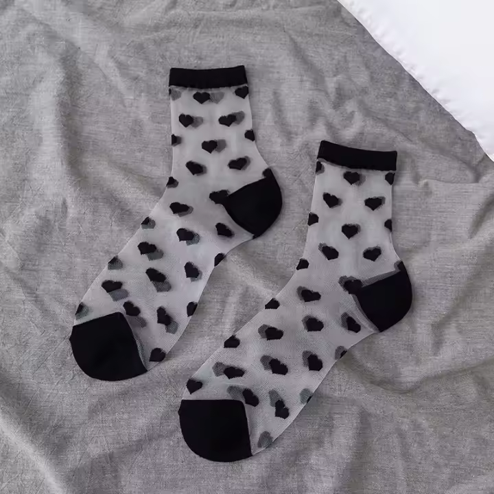 Calcetines casuales para mujer transparentes y ligeros de calidad superior, transpirables y cómodos, media caña, moda kawaii, suaves. - 1