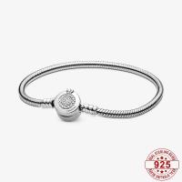 ABC global-Pulsera De Cadena De Serpiente Con Cierre De Corazón De Plata De Ley S925 Para Mujer,Dijes De Plata - details 3
